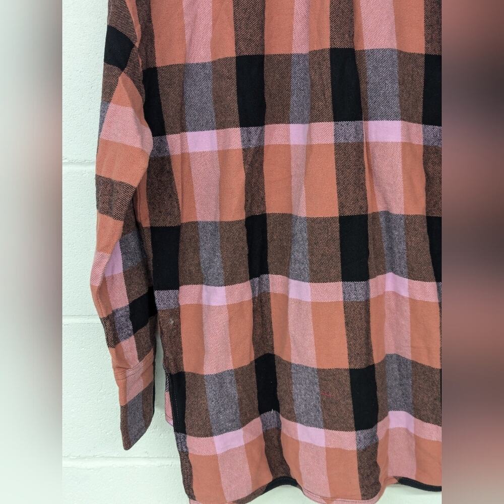 New Izzy Cargo Shirt checkered pink black Free People szS flannel plaid … - Picture 7 of 7